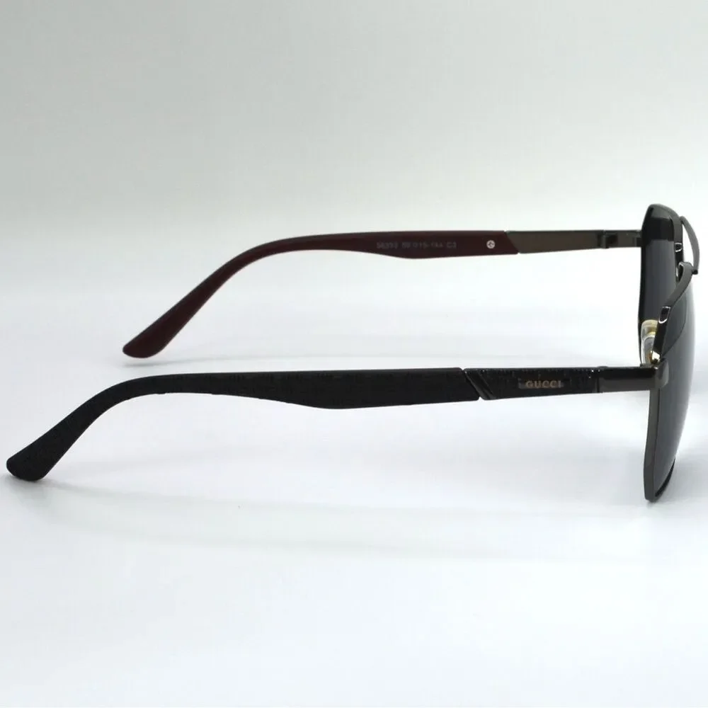 Gucci Men Aviator Sunglasses | Gunmetal/Black | Gray Lens | New | No Tags